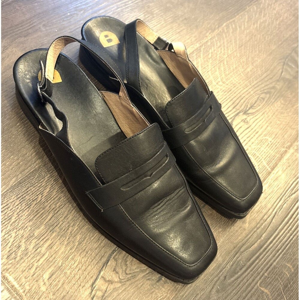 Bared Footwear Macaw Slingback Penny Loafers Black Size 41 / 10.5 US